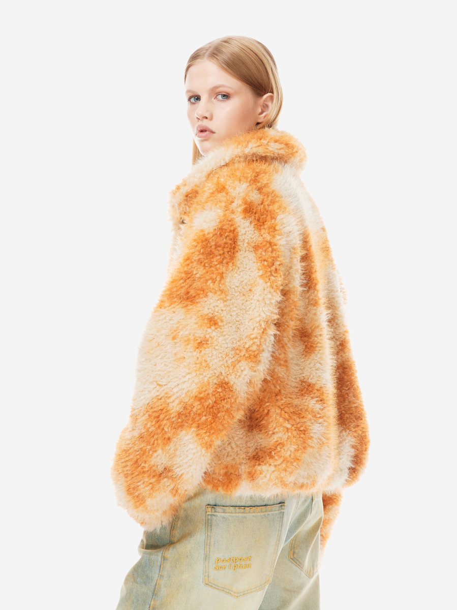 Укороченная фактурная шуба p.p.s., цвет: миндально-бежевый, P_0813.00.00 купить онлайн