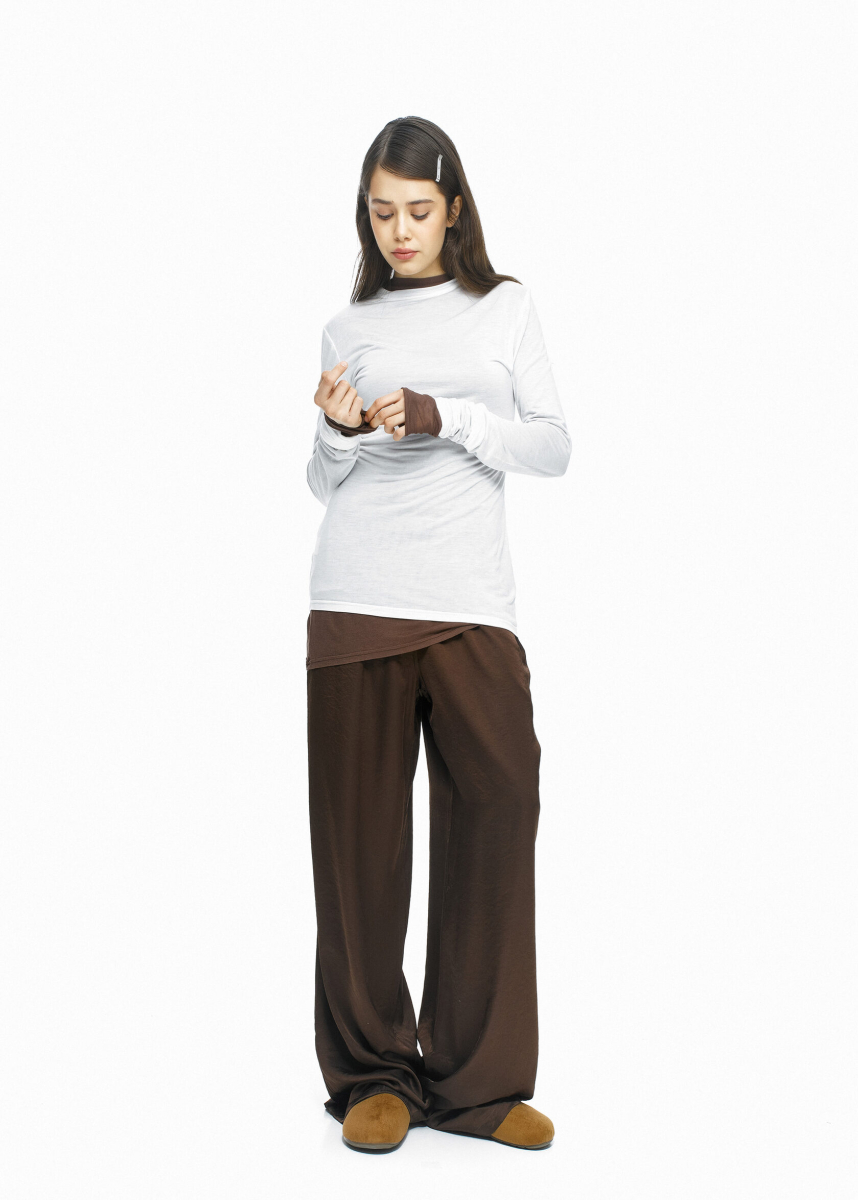 Лонгслив Slim из тенсела B25.08, цвет: молочный,  купить онлайн