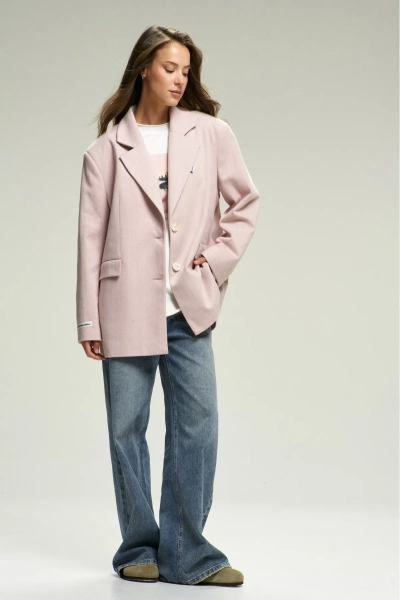 Пальто-жакет "Ёлочка" Pink Erist store, цвет: розовый, НФ-00001658 купить онлайн