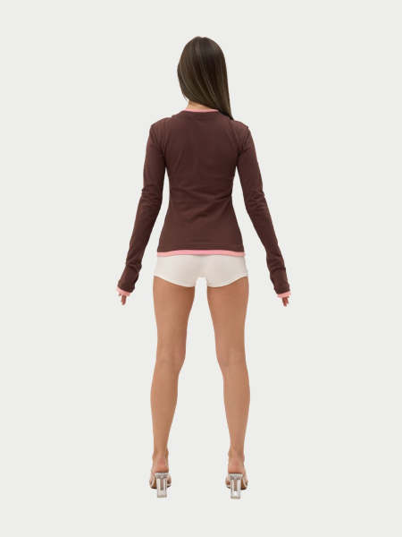 Лонгслив приталенный ONSI, цвет: коричневый,  купить онлайн