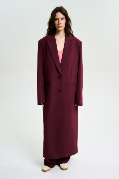 Пиджак длины миди S/S 25 BURGUNDY