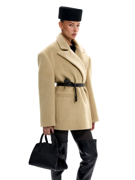 Пальто-пиджак из смесовой шерсти ANOTHER SELECT, цвет: масло, 00066 купить онлайн