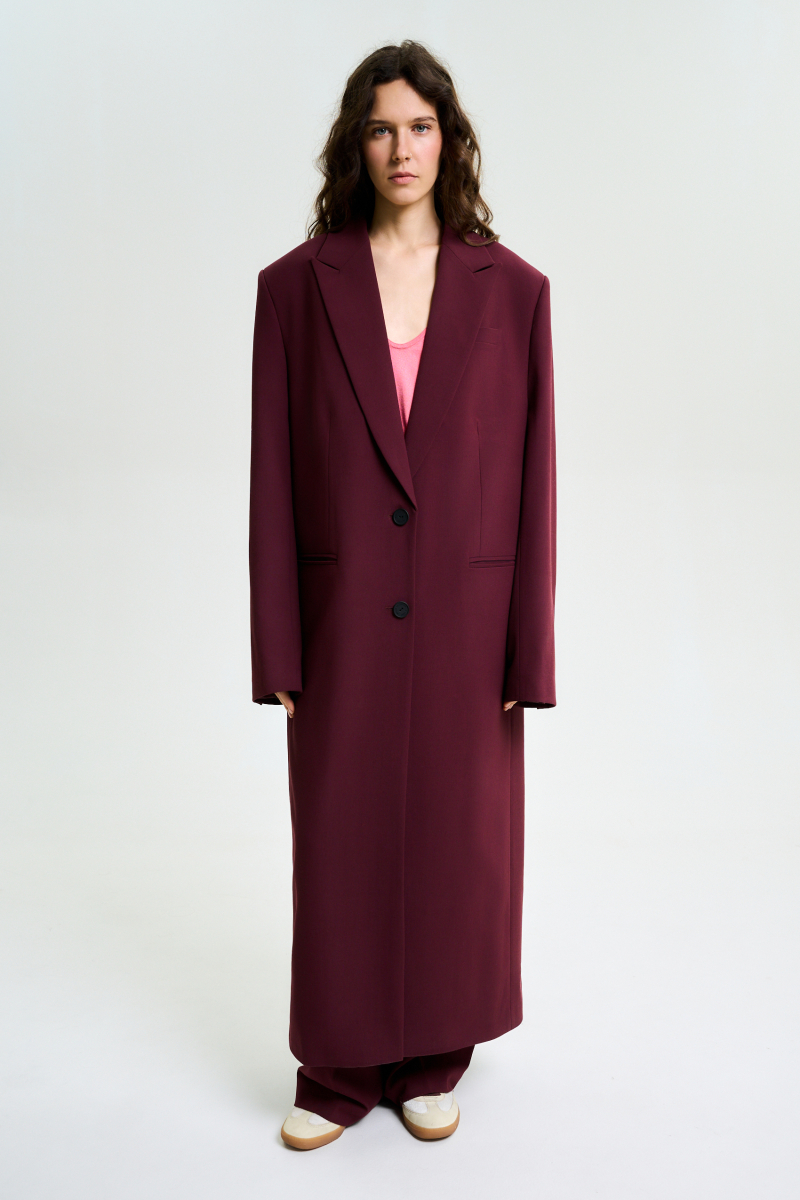 Пиджак длины миди S/S 25 BURGUNDY