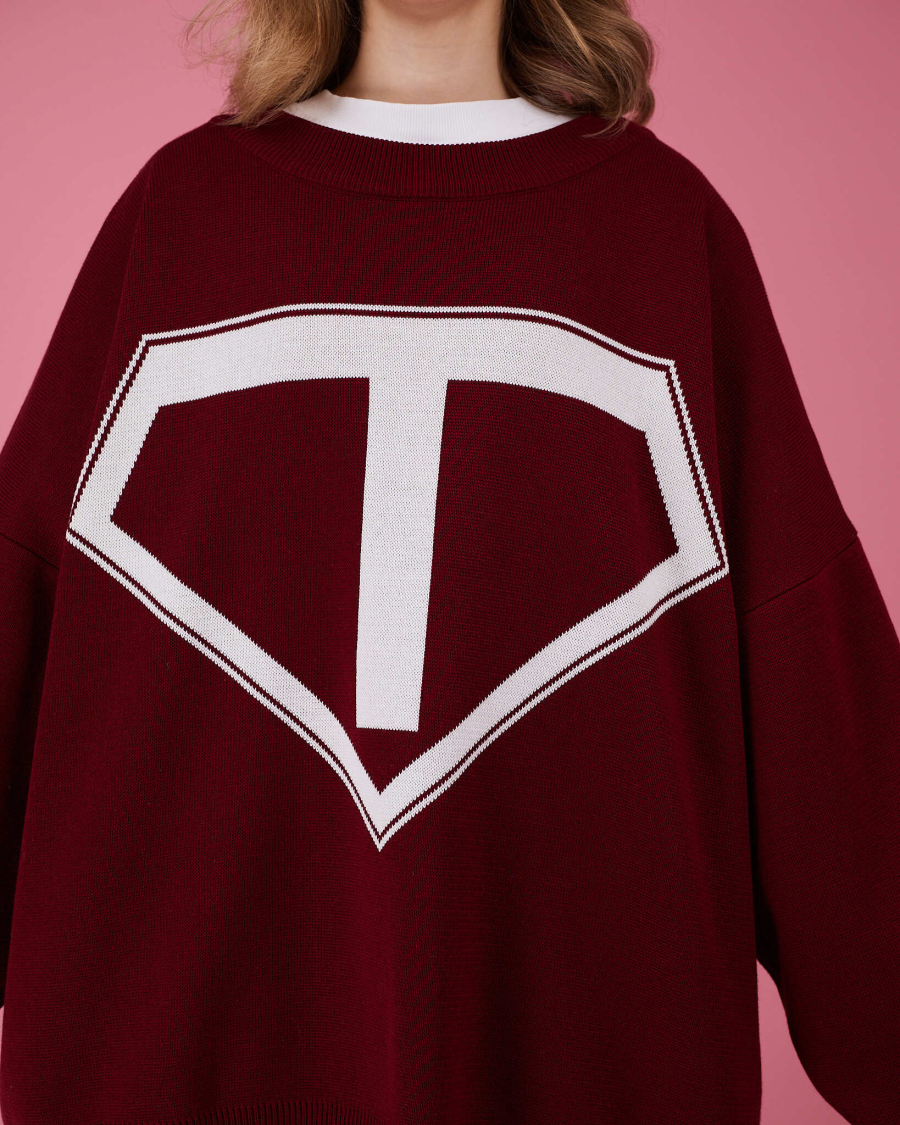 Свитер Супергероя TABOO, цвет: Бордовый, Svsuper купить онлайн