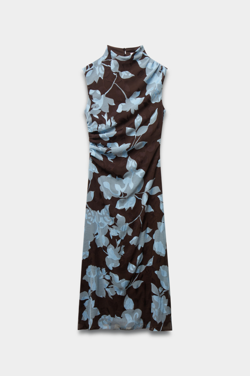 Платье из шифона с цветочным принтом