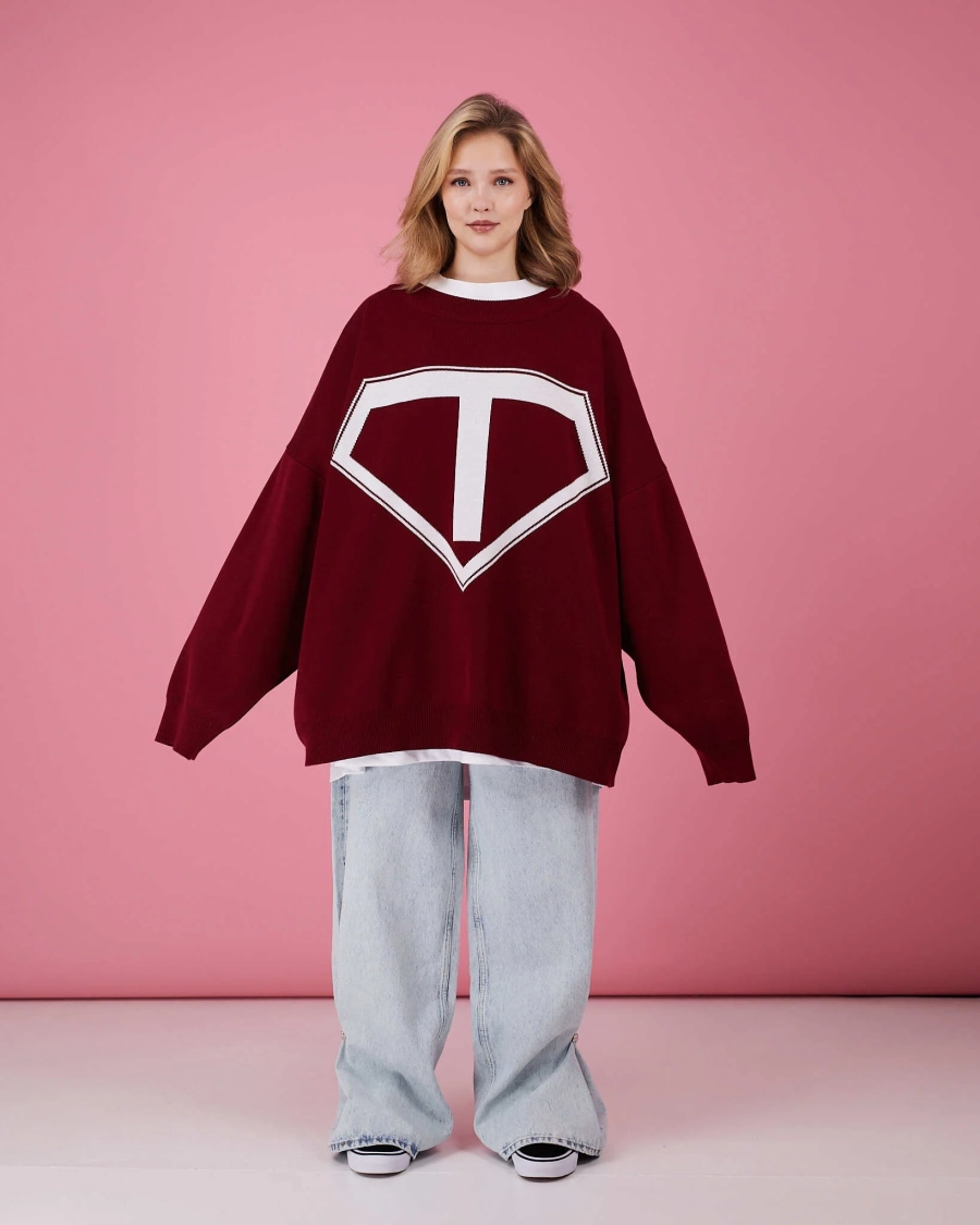 Свитер Супергероя TABOO, цвет: Бордовый, Svsuper купить онлайн