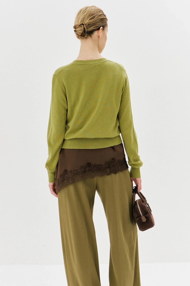 Кардиган тонкой вязки на пуговицах Ricoco, цвет: зеленый, 6093/1 купить онлайн