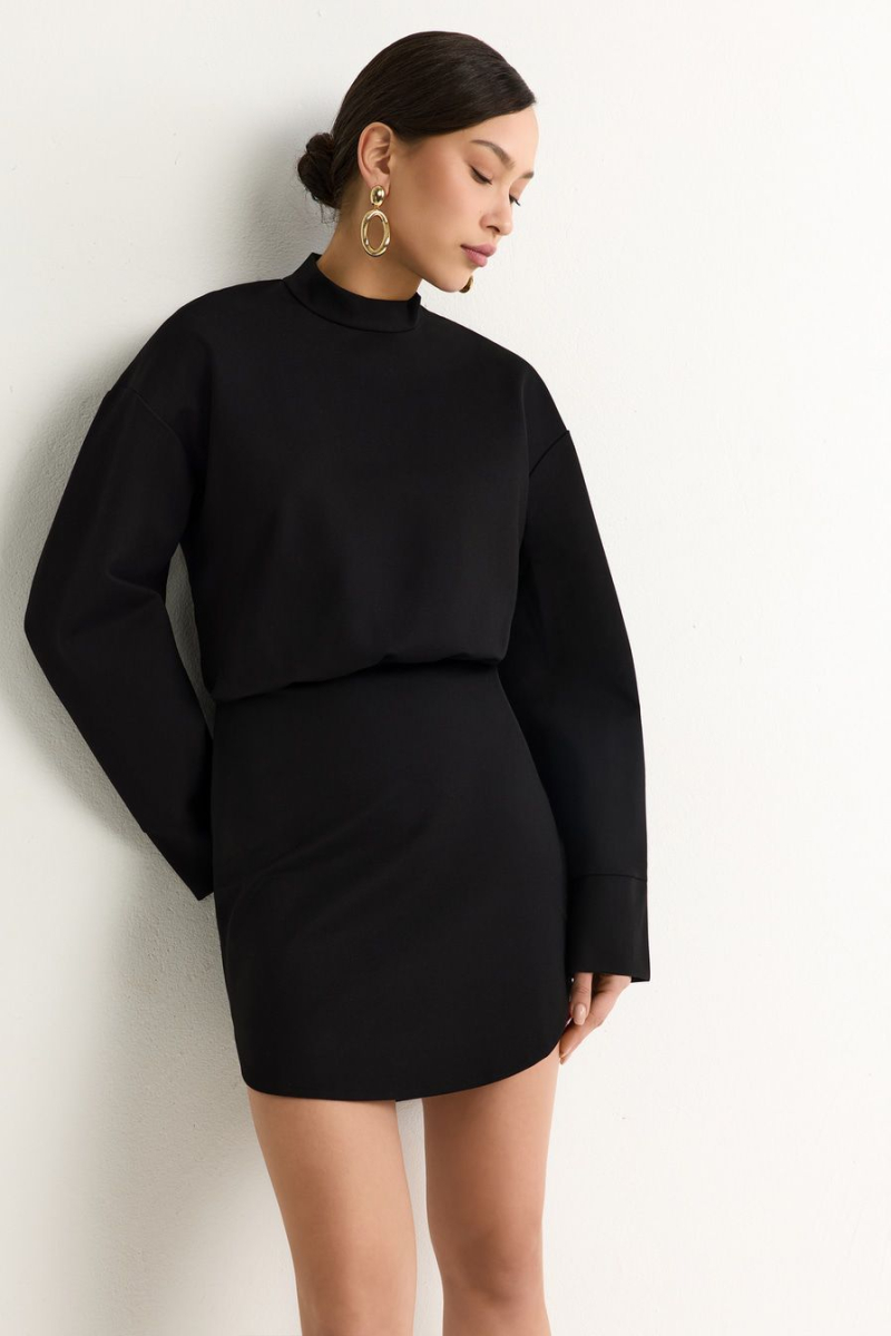 Платье из смесовой вискозы TOPTOP, цвет: черный с принтом, TT.010.12486.901 купить онлайн