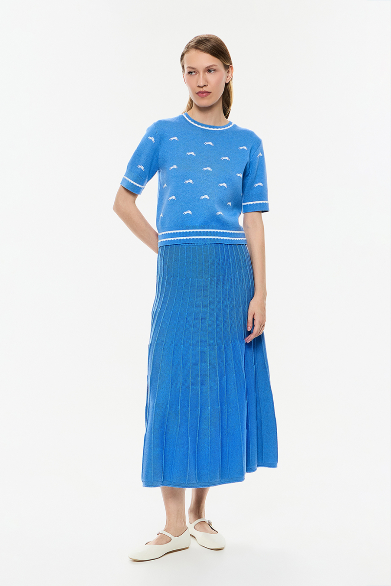 Вязаная юбка DREAMS BY ALENA AKHMADULLINA, цвет: голубой, 225104100304194/111000 купить онлайн