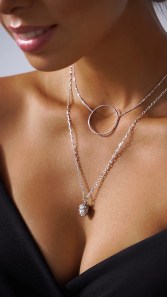 Серебряное колье "Шишка"