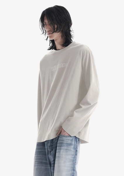 Лонгслив с тональным логотипом KRAKATAU, цвет: пепельно-белый, Tu125-43 купить онлайн