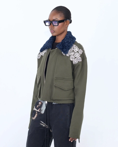 Жакет STONES CROPPED PARIS OLIVE ASIA ST 71, цвет: зеленый, Ast71.jacket-stones-olive-crop купить онлайн