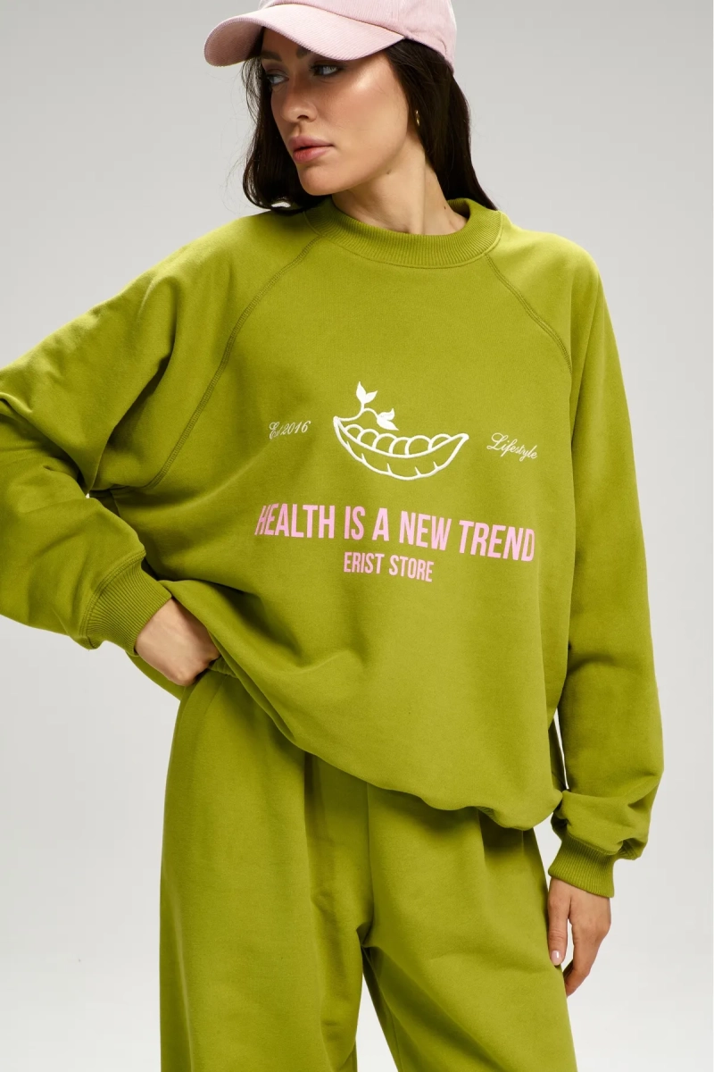Свитшот базовый Over Lemongrass Erist store, цвет: зеленый, НФ-00003073 купить онлайн