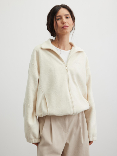 Толстовка из флиса с вышивкой Chaika, цвет: молочный, SS26HO05-01 купить онлайн