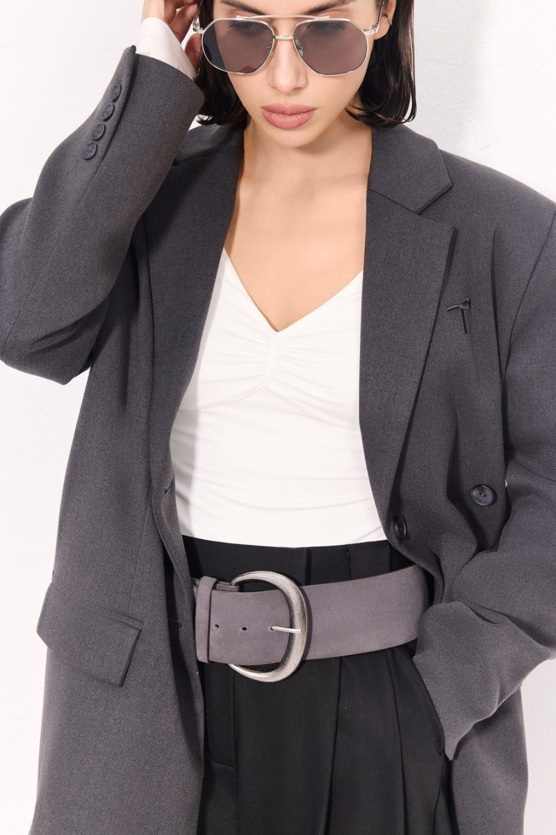 Широкий ремень TOPTOP, цвет: серый TTS.806.16478.800 купить онлайн