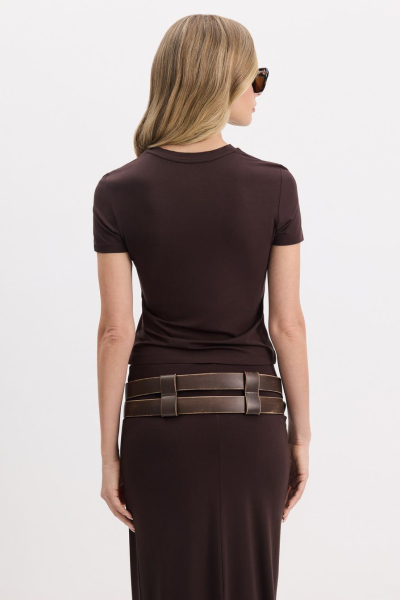 Футболка из смесовой вискозы TOPTOP, цвет: коричневый, TT.027.17398.700 купить онлайн