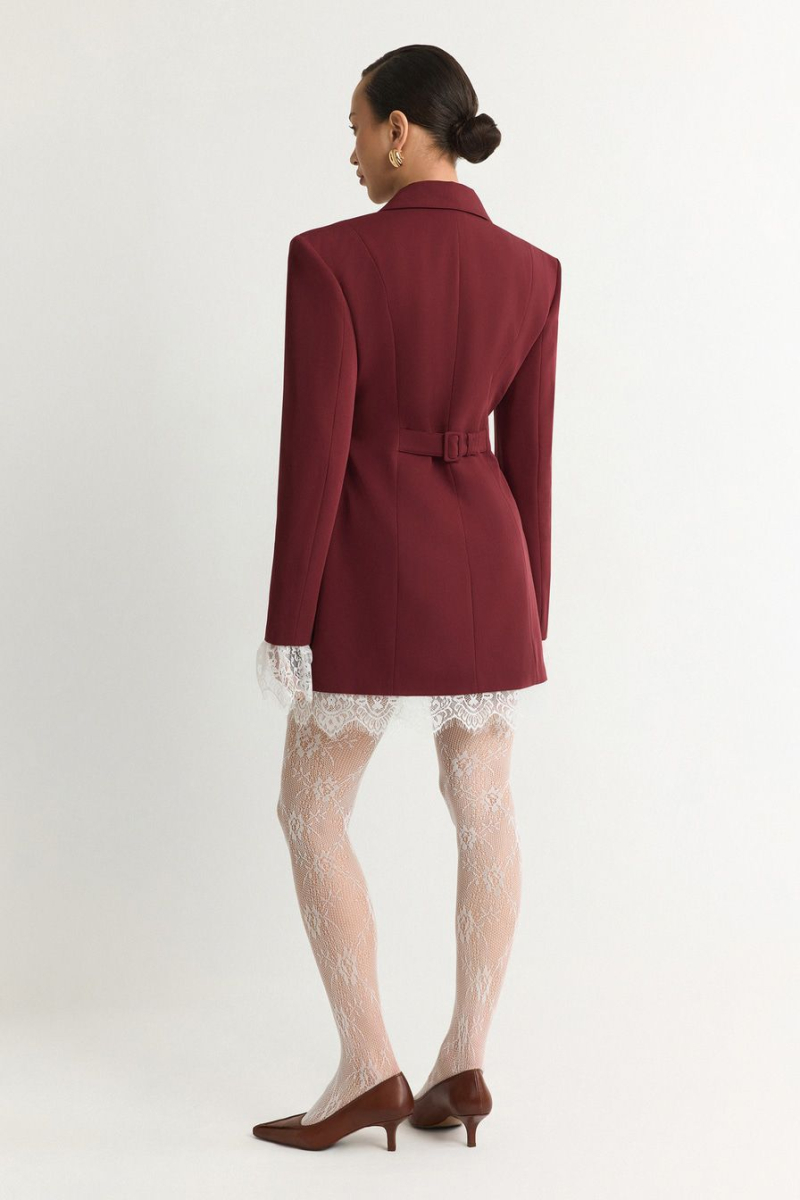 Жакет с кружевной отделкой TOPTOP, цвет: Бордовый, TTS.060.18560.330 купить онлайн