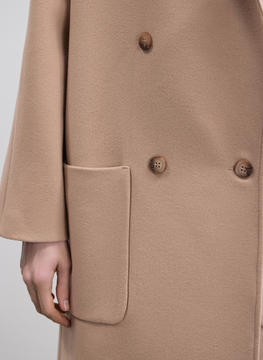 Пальто двубортное из шерсти и кашемира ALL WE NEED, цвет: бежевый, 2602W5112-02 купить онлайн