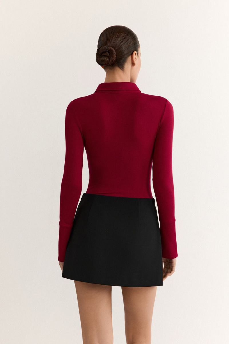 Боди из смесовой вискозы TOPTOP, цвет: Бордовый, TT.022.17927.330 купить онлайн