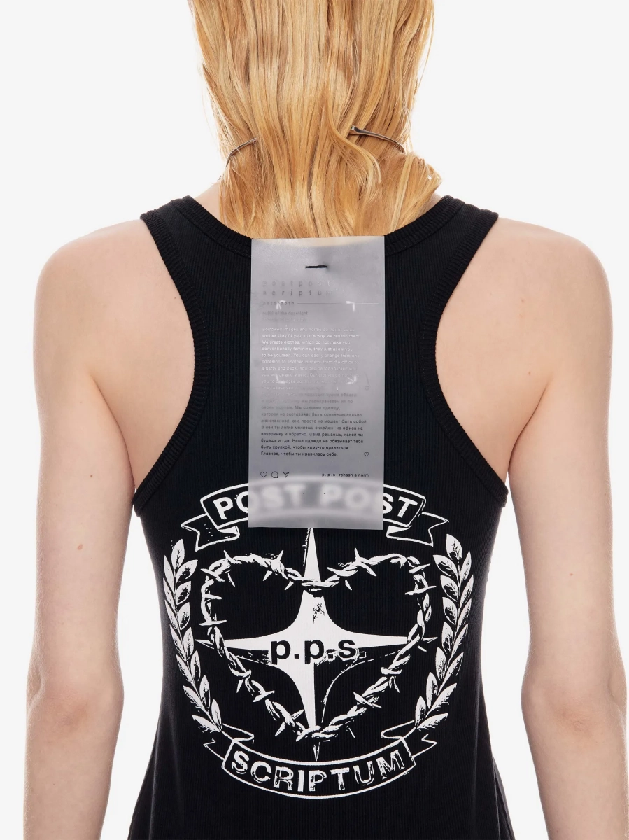 Платье в рубчик с принтом POST POST SCRIPTUM, цвет: Черный, 1108.000.00.02.001 купить онлайн