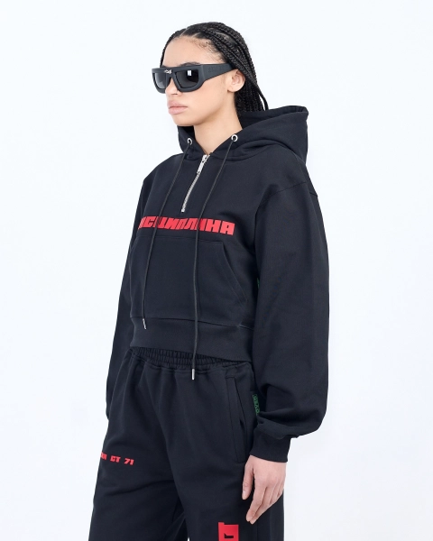 Худи укороченное Дисциплина ASIA ST 71, цвет: Черный, Ast71.hood-discipline-crop-bl купить онлайн