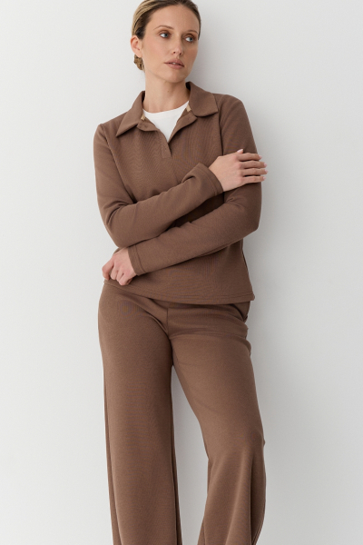 Брюки свободного кроя Ricoco, цвет: коричневый, 4085/4 купить онлайн
