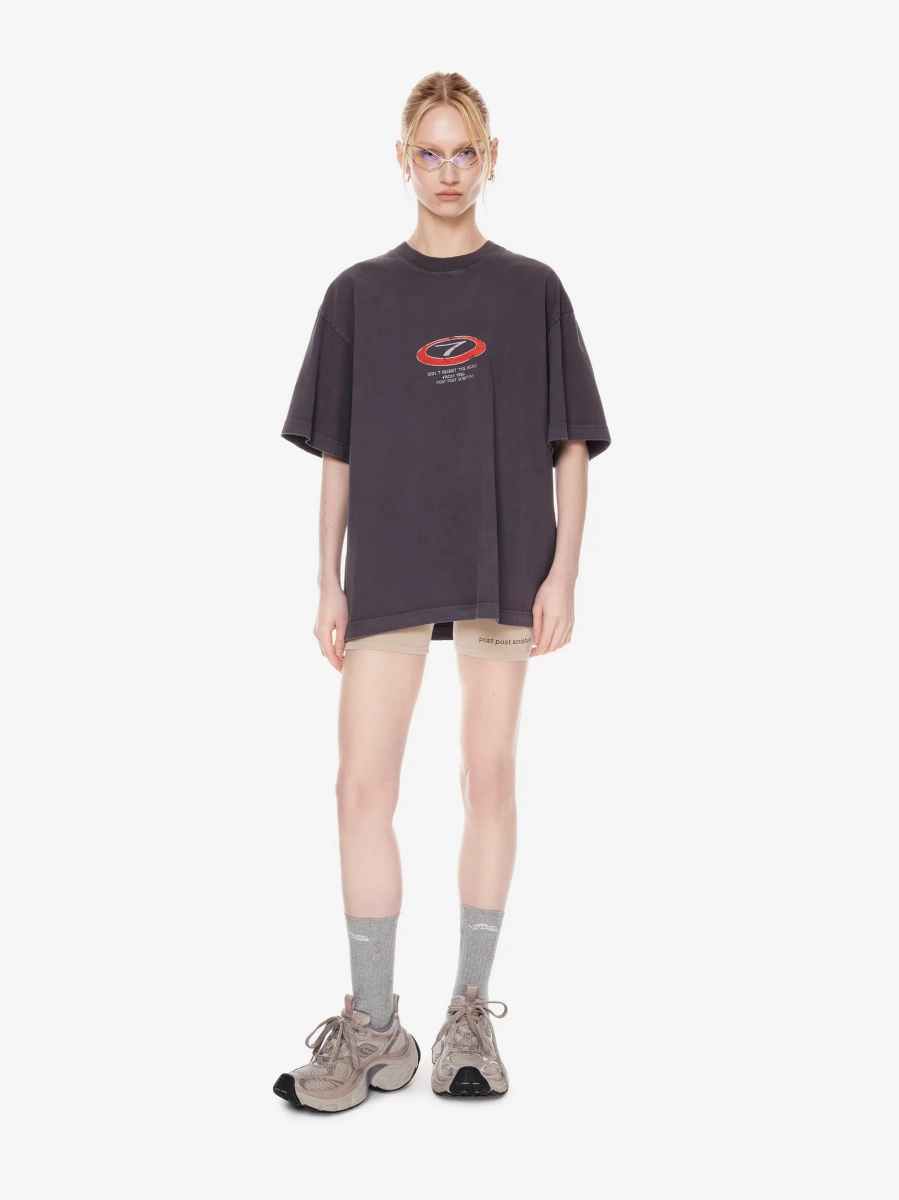 Футболка оверсайз с принтом POST POST SCRIPTUM, цвет: серый, 1144.11.00.GRY купить онлайн