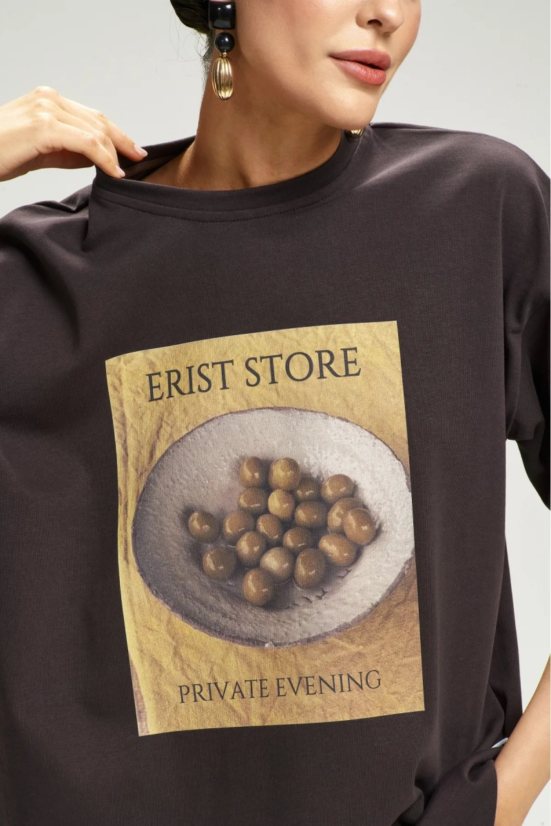 Футболка Olive Brown Erist store, цвет: коричневый, НФ-00002913 купить онлайн