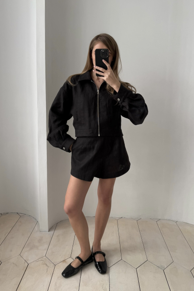 Бомбер изо льна BLACK Label .B, цвет: black, Jc.33.4.0437BLC купить онлайн
