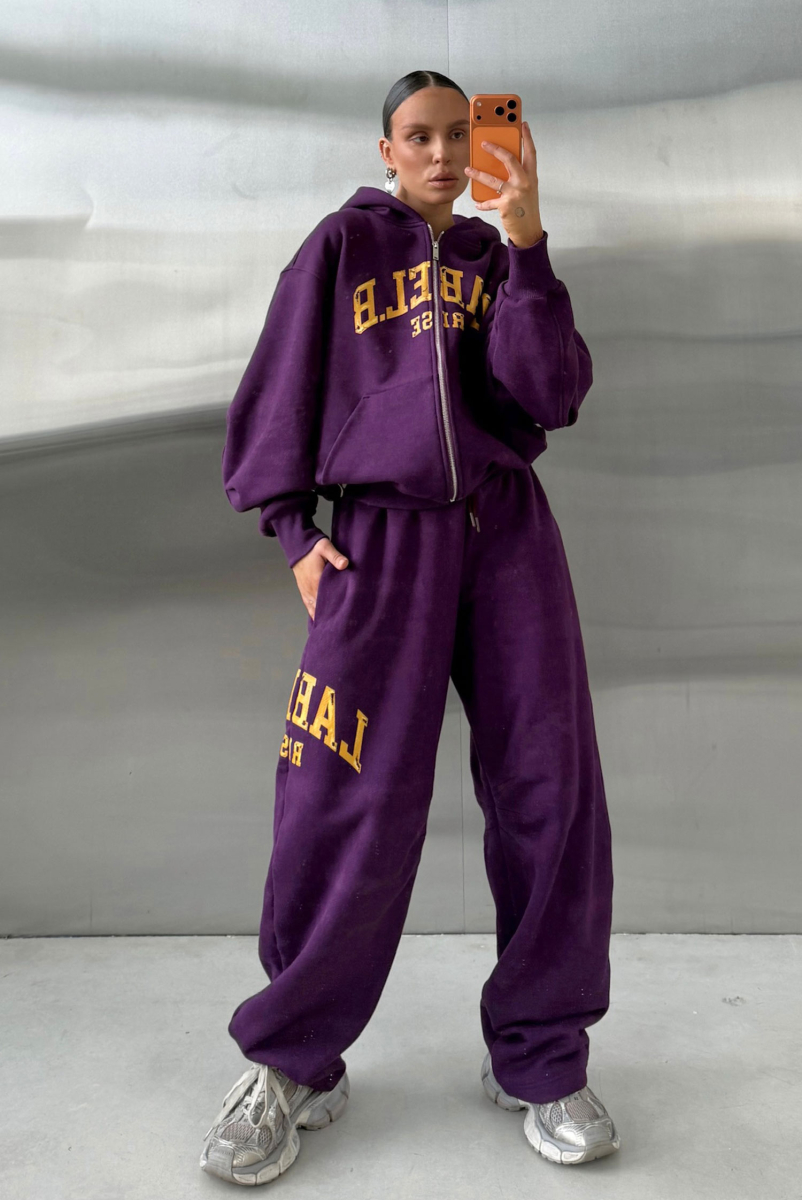 Худи на молнии Label .B, цвет: фиолетовый,  купить онлайн