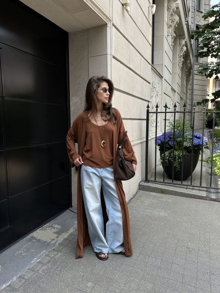 Накидка из трикотажа VELVET, цвет: рыже-коричневый, 00-00004971 купить онлайн