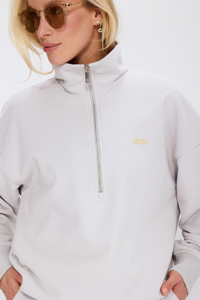 Свитшот из бархатистого хлопка ABDA, цвет: туман, 912601402909 купить онлайн