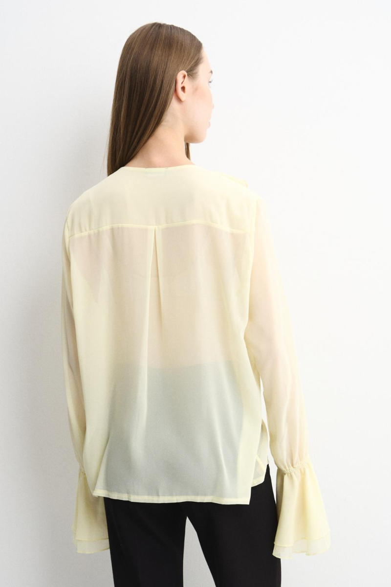 Блузка с воланами ENEVOO, цвет: Желтый, 06936 купить онлайн