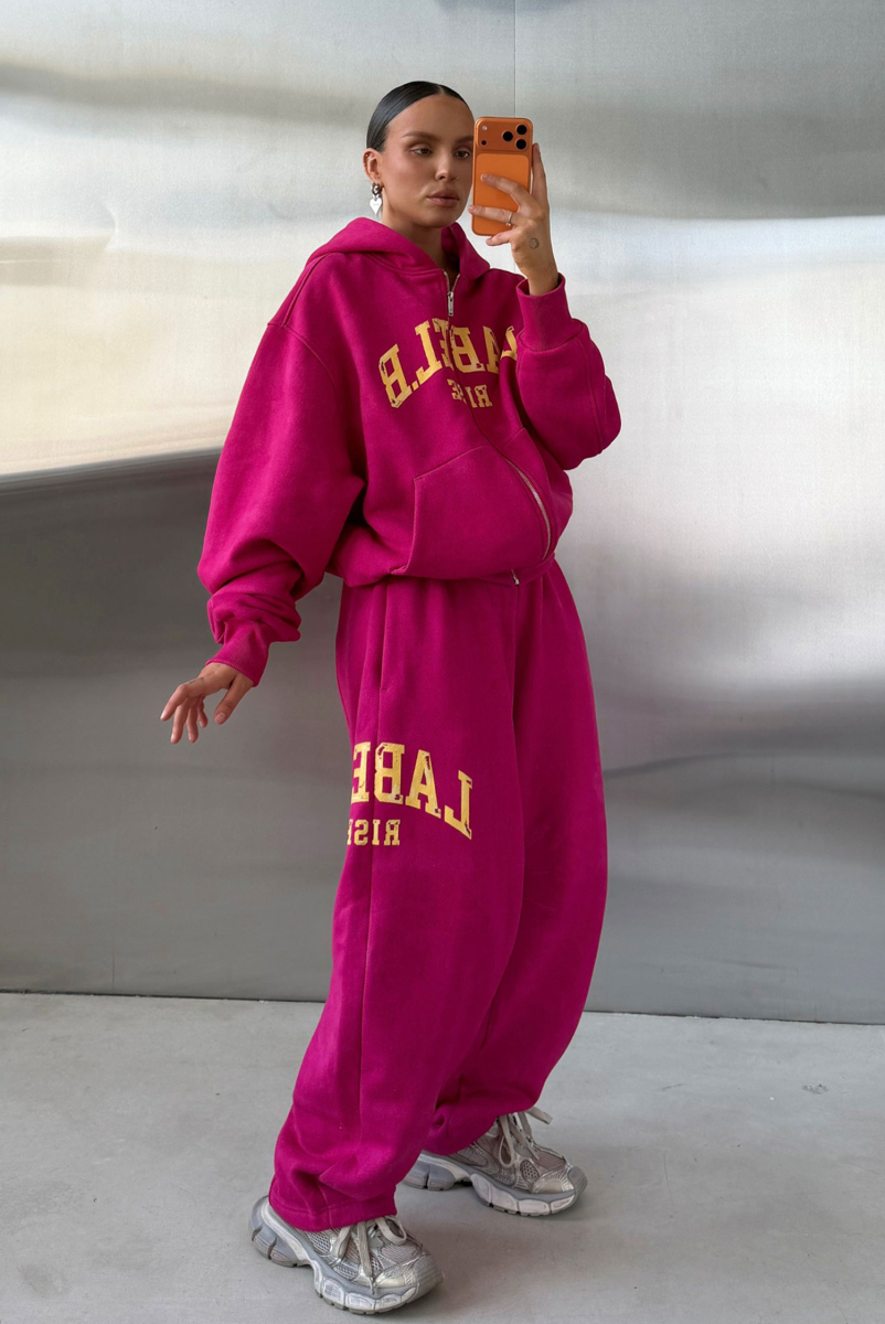 Худи на молнии Label .B, цвет: фуксия,  купить онлайн