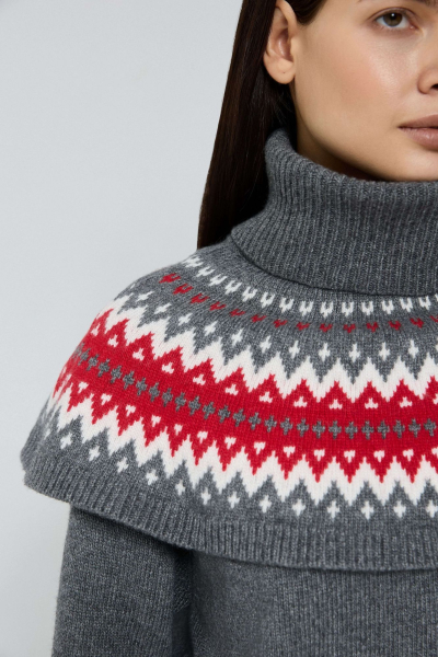 Манишка с узором из смесового кашемира