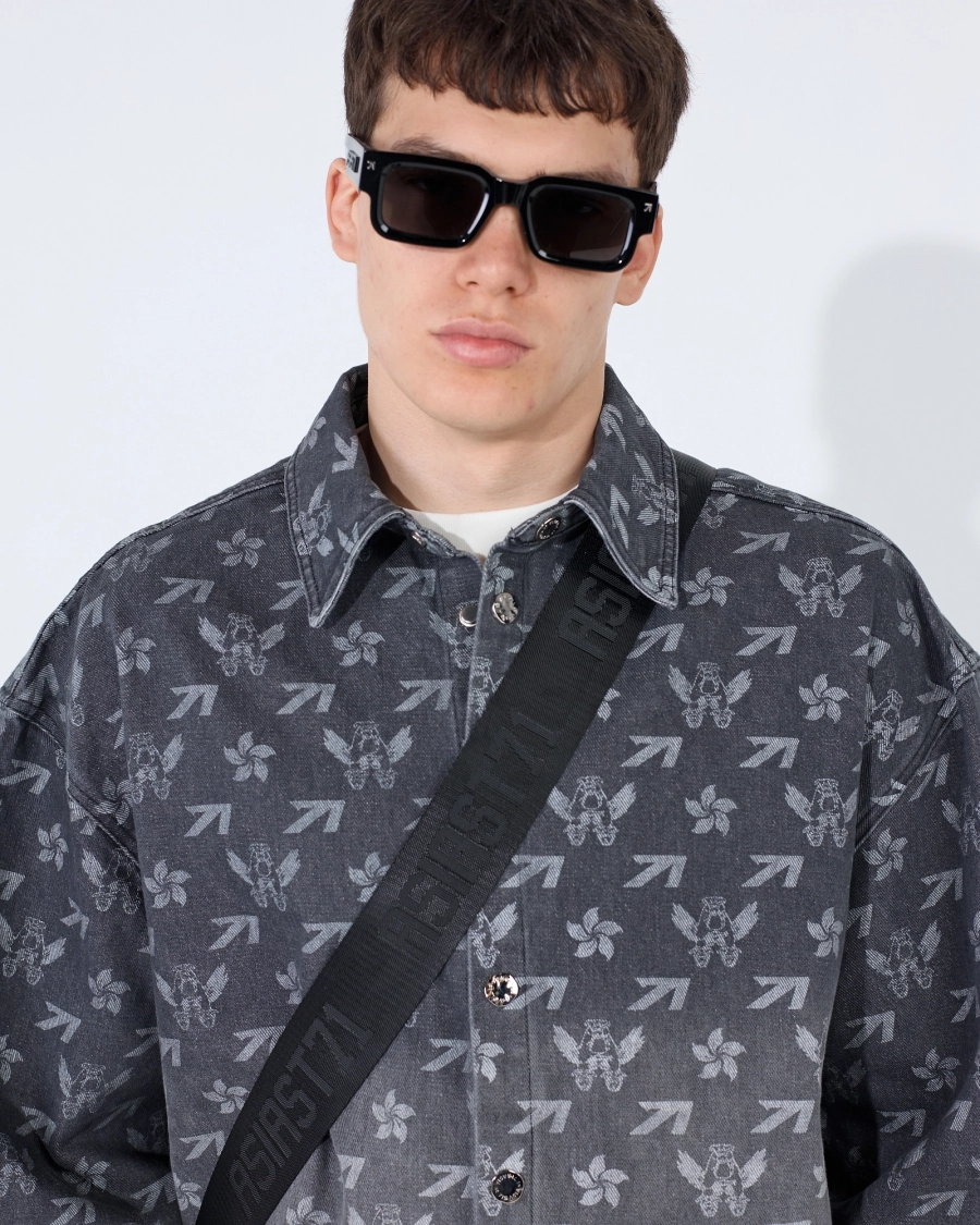 Рубашка с градиентом МОНОГРАМА ASIA ST 71, цвет: серый, Ast71.shirt-gradient-mngrm-grey купить онлайн
