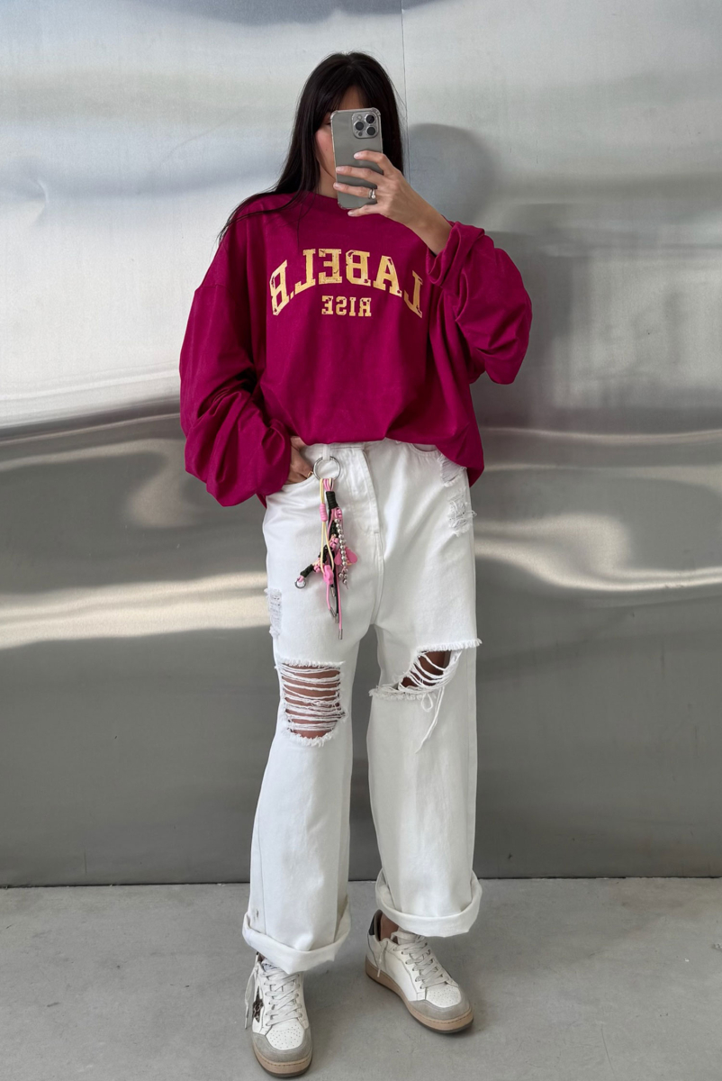 Свитшот с защипами тонкий Label .B, цвет: фуксия, Tp.02.5.70\2F купить онлайн