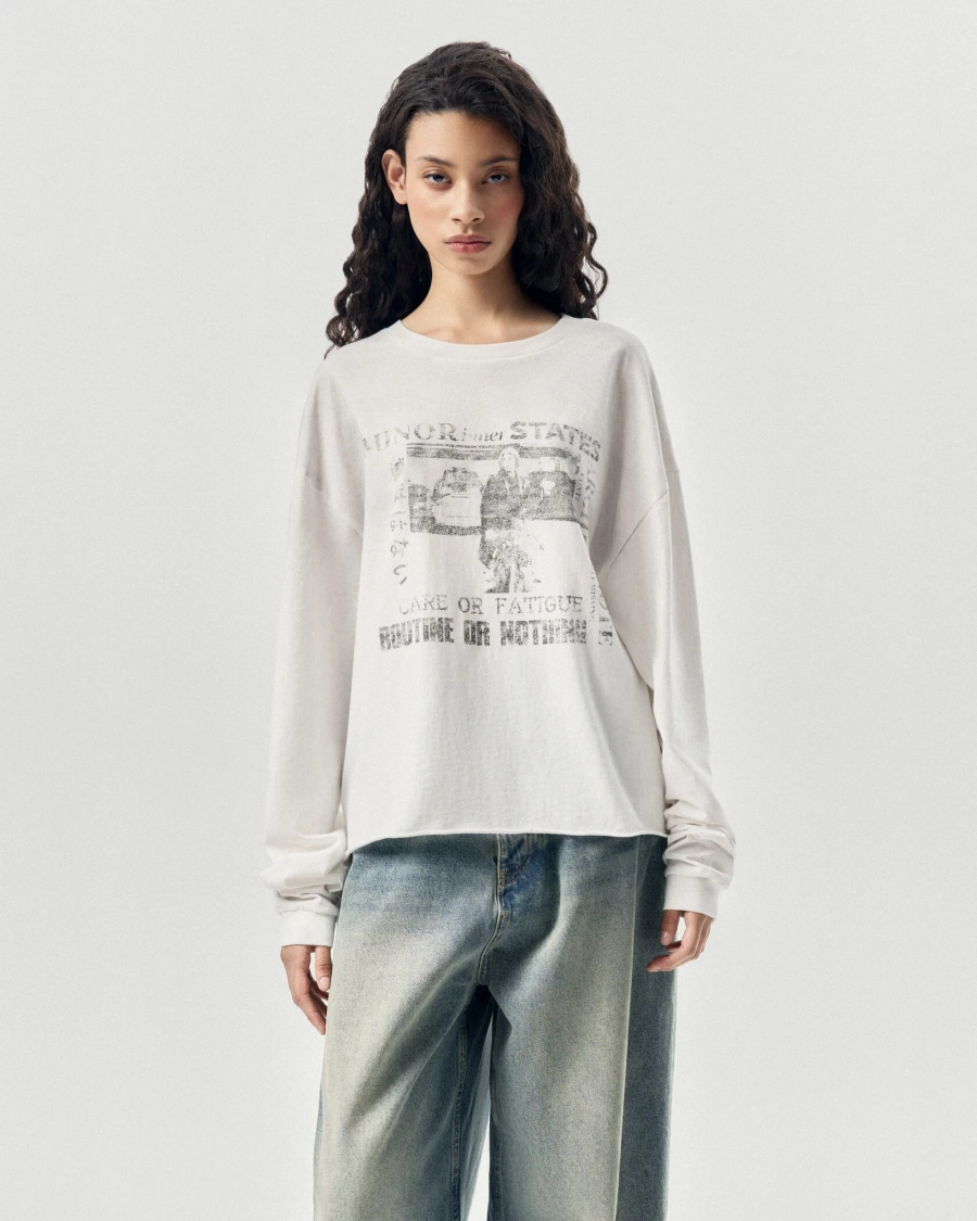 Лонгслив с принтом NAIPACHE, цвет: белый, 2611020000 купить онлайн