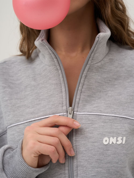 Zip Худи с кантом утепленное ONSI, цвет: melange,  купить онлайн
