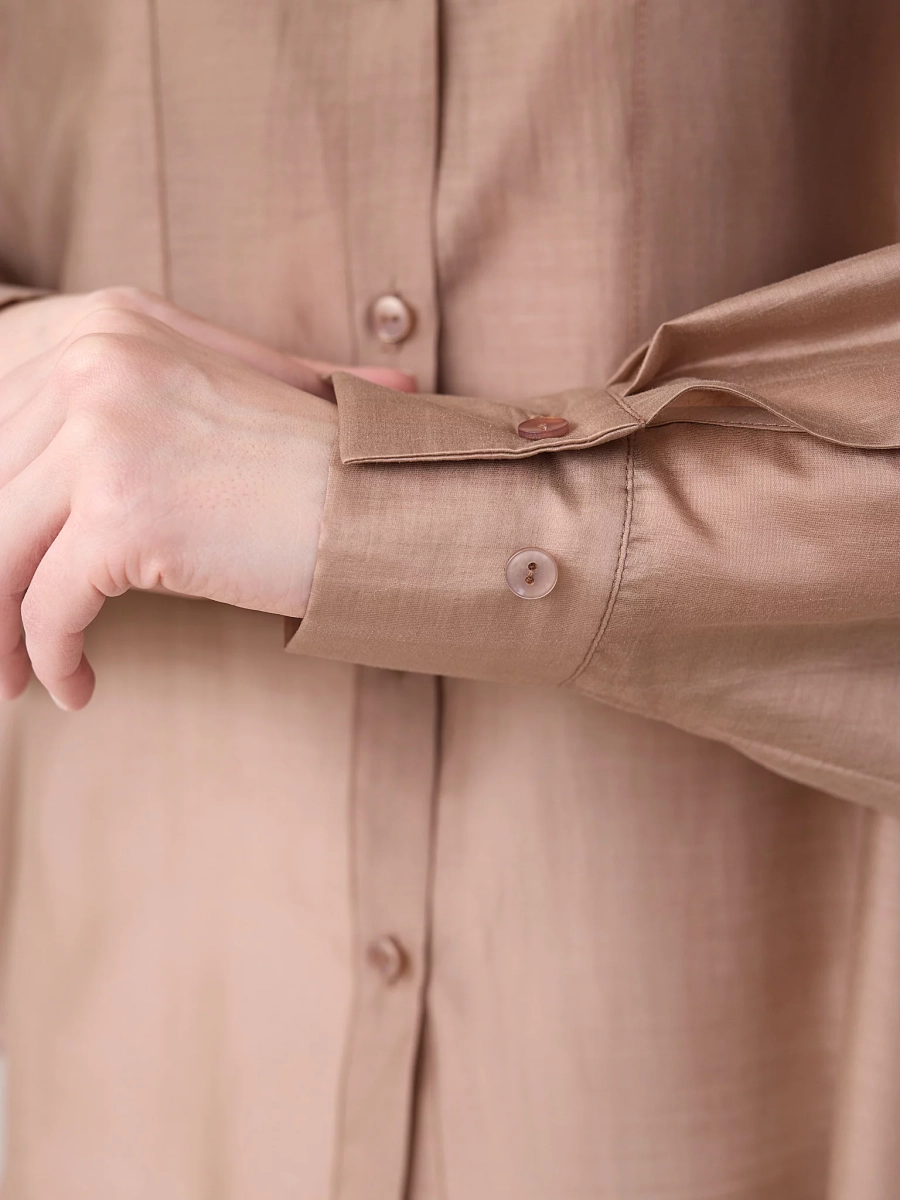 Блуза-рубашка воздушная I.B.W., цвет: карамель, BL030 купить онлайн