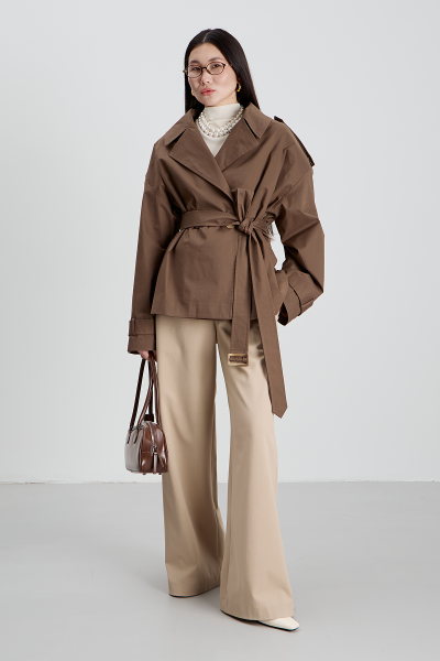 Тренч укороченный MIA AIM, цвет: коричневый, MIA517/1 купить онлайн