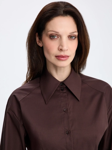 Рубашка приталенная ANNA PEKUN, цвет: коричневый,  купить онлайн