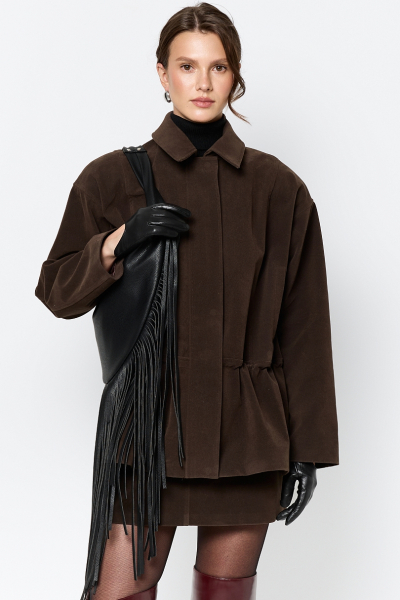 Парка из экозамши на молнии Ricoco, цвет: шоколадный, 7060/1 купить онлайн