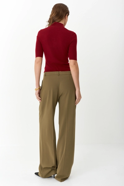 Топ с воротником стойка из мериноса Ricoco, цвет: ягодный, 5066/5 купить онлайн