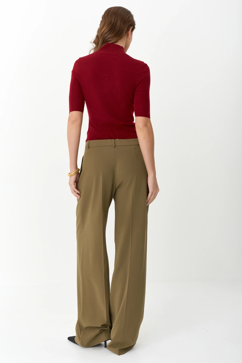 Топ с воротником стойка из мериноса Ricoco, цвет: ягодный, 5066/5 купить онлайн