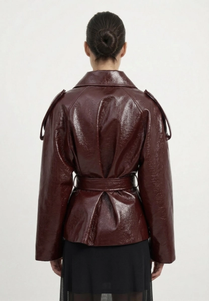Куртка из эко-кожи с рукавом реглан REFERT, цвет: винный, 02-3513/2-2511 купить онлайн