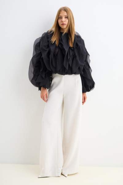 Блузка с воланами ENEVOO, цвет: Черный, 05438 купить онлайн