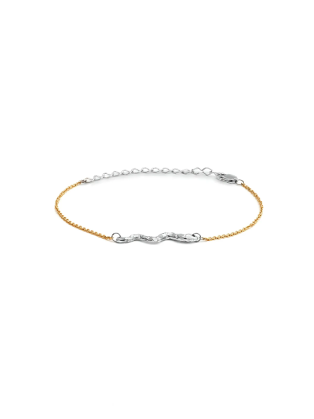 Серебряный браслет «Змеиная натура», gold