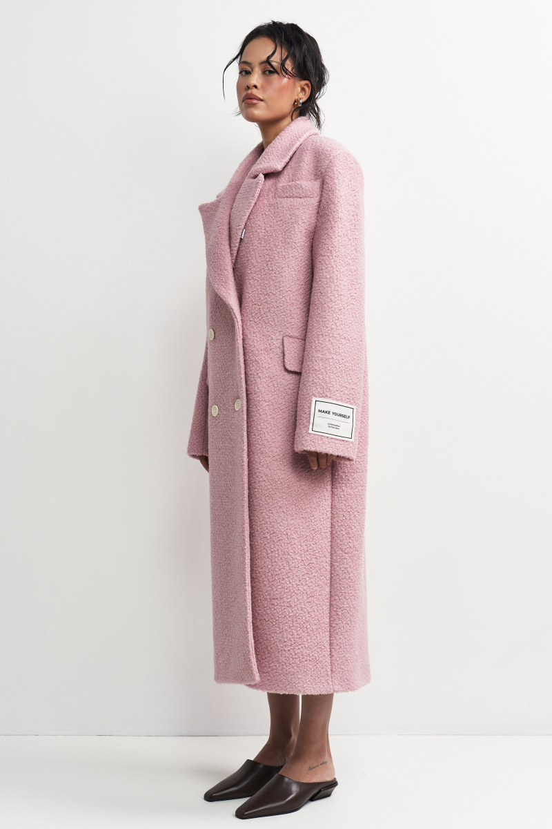 Пальто-макси из вареной шерсти Конфетно-розовый Erist store, цвет: розовый, НФ-00003234 купить онлайн