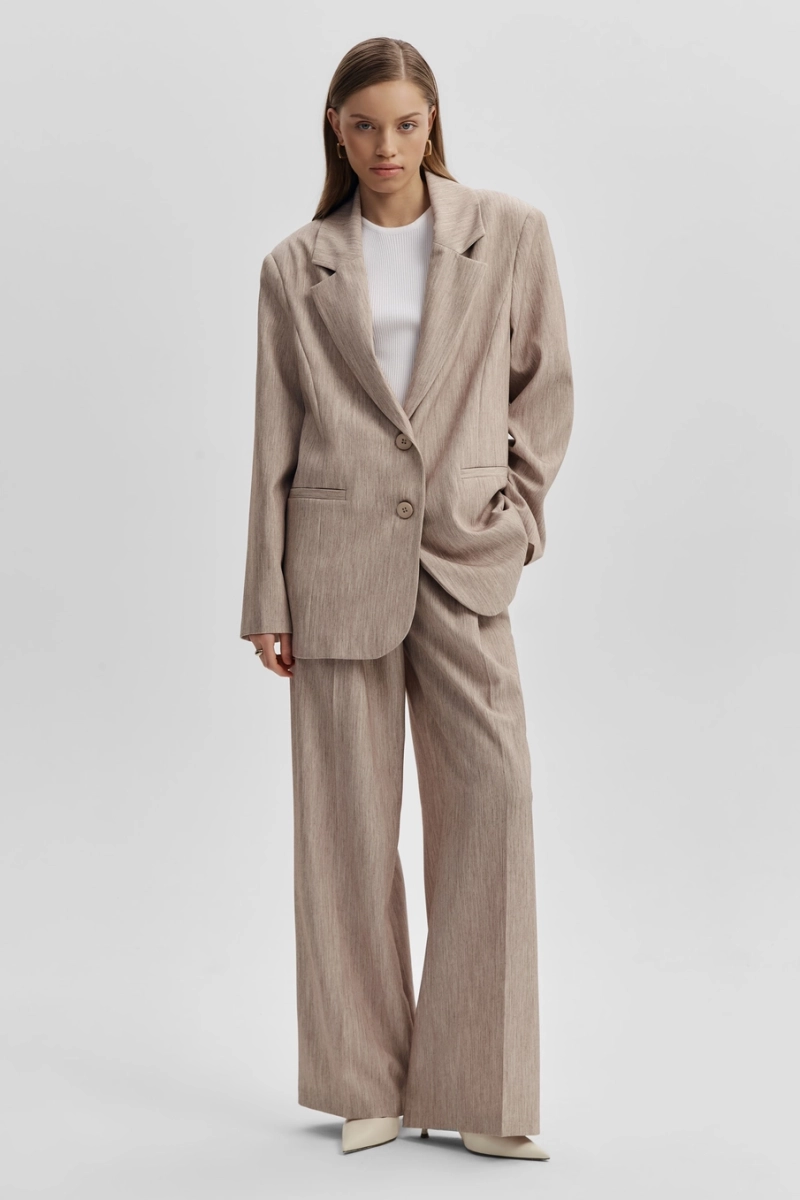 Жакет оверсайз с эффектом меланж Mollis, цвет: бежевый, 14-04-3054/1 купить онлайн